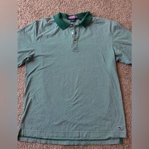 Vineyard Vines Green and White Polo Shirt